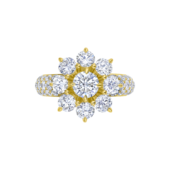 Кольцо с бриллиантами, жёлтое золото