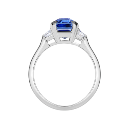 Кольцо с сапфиром и бриллиантами, белое золото 3