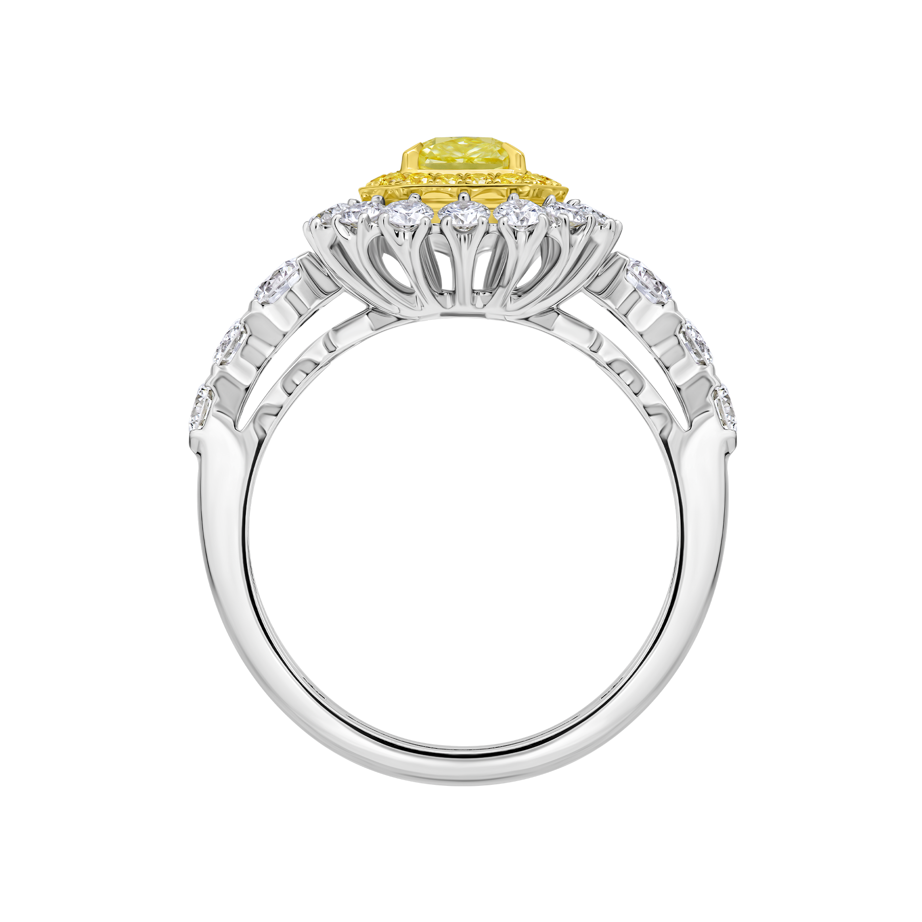 Кольцо с бриллиантами, белое золото