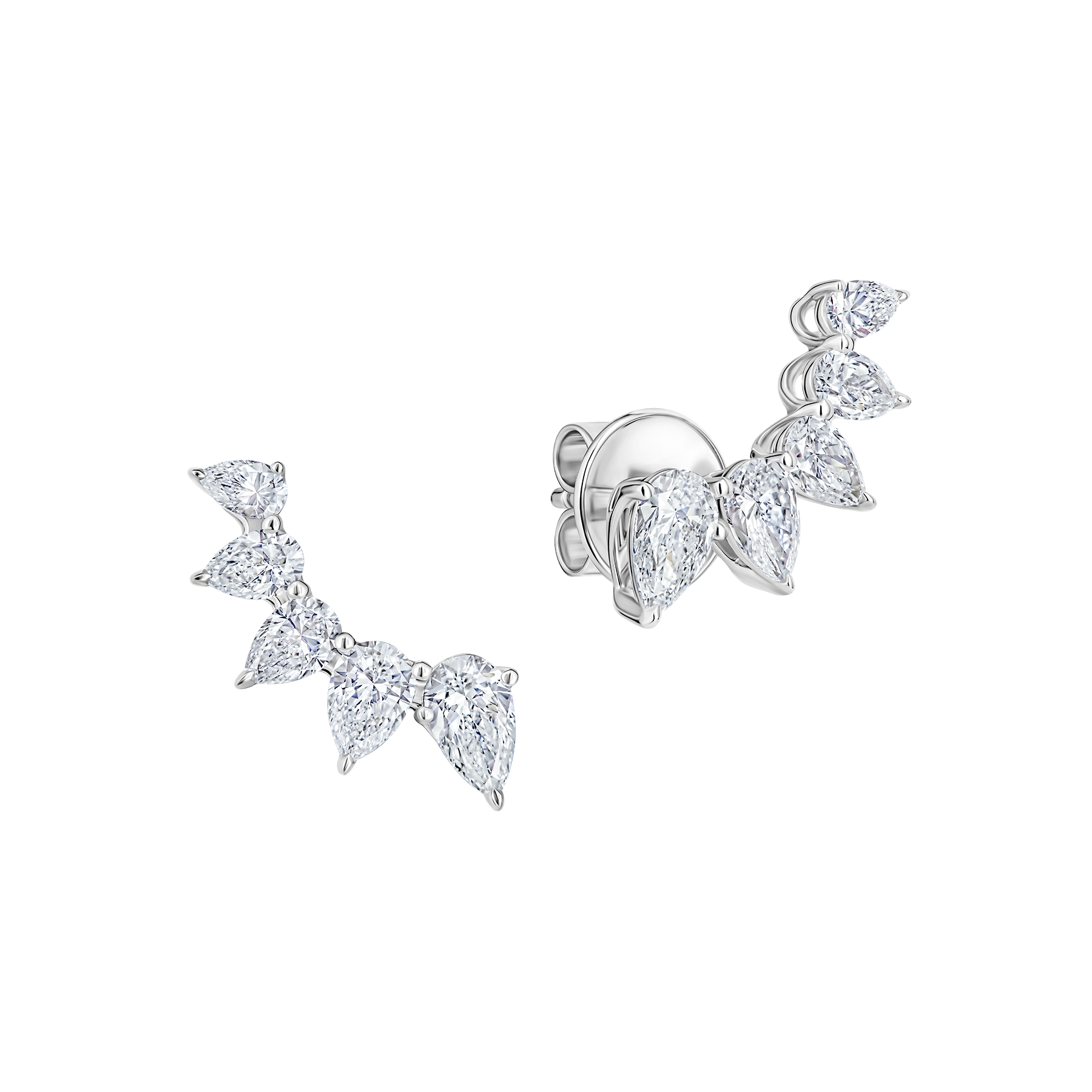 Пусеты с бриллиантами, белое золото